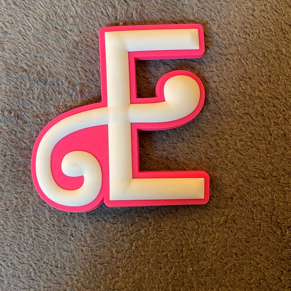 New Bogg Bag bit charm pink script E